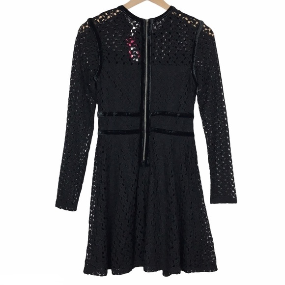 XHILARATION Dress Velvet Crochet Long Sleeve Whimsigoth Dark Academia Small NWT - Picture 5 of 11